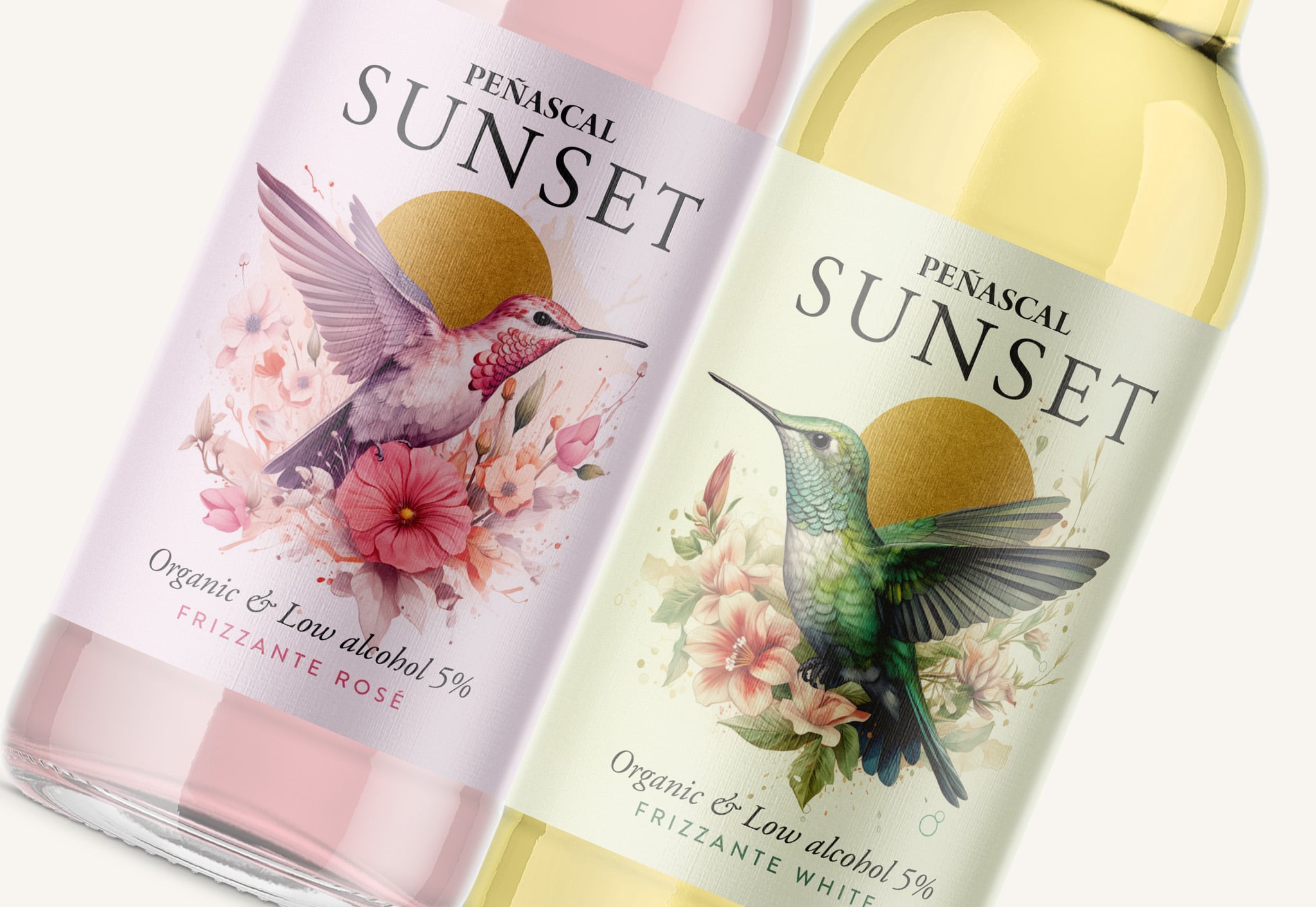 Ilustraciones del packaging de Peñascal Sunset